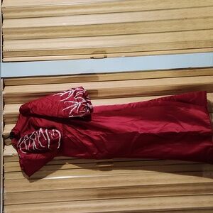 Maroon Sequined Prom Dress